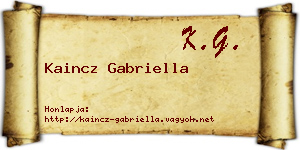 Kaincz Gabriella névjegykártya
